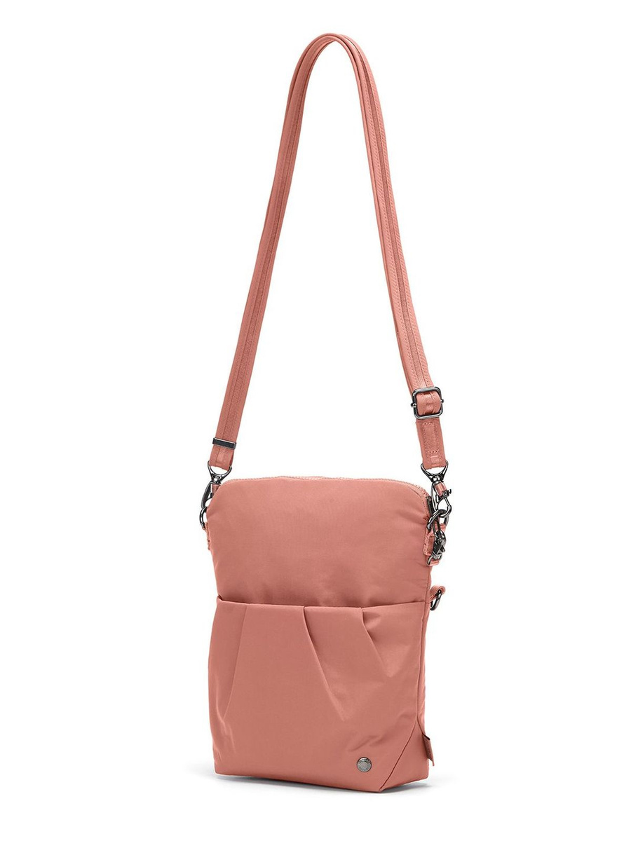 The foldable women's anti-theft handbag Pacsafe Citysafe CX Econyl® - pink