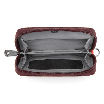 Portfel mały RFID Pacsafe - bordowy