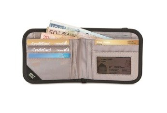 Mały portfel antykradzieżowy Pacsafe RFIDsafe V100 - czarny